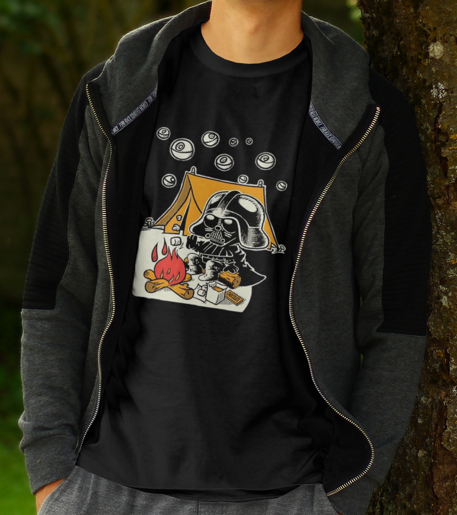 Under Death Stars Darth Vader Star Wars Camping Marshmallows Chocolate T-Shirt