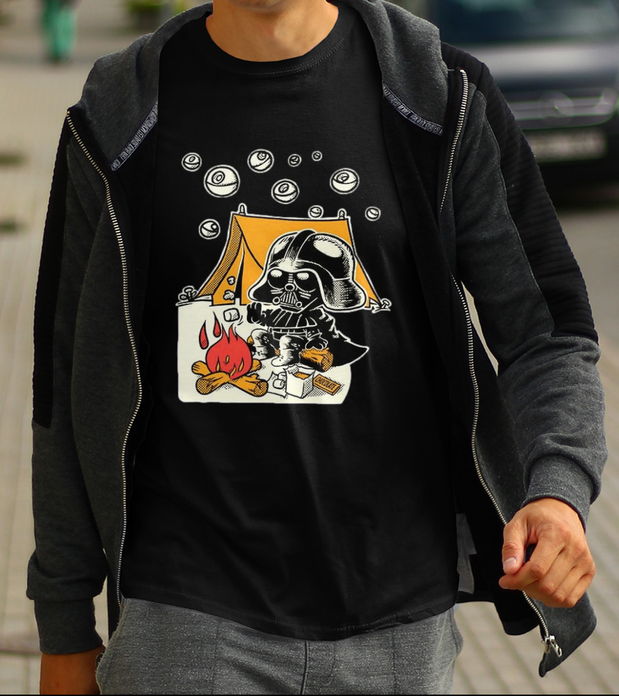 Under Death Stars Darth Vader Star Wars Camping Marshmallows Chocolate T-Shirt