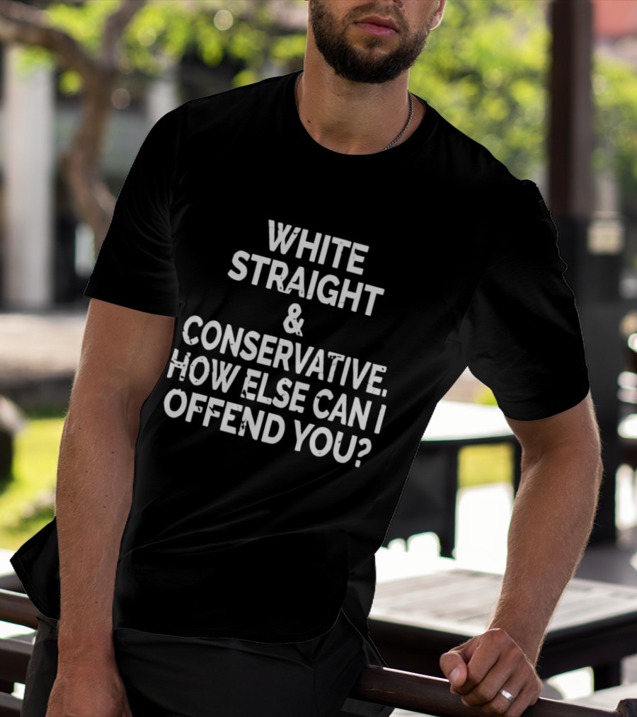 White Straight Conservative How Else Can I Offend You T-Shirt