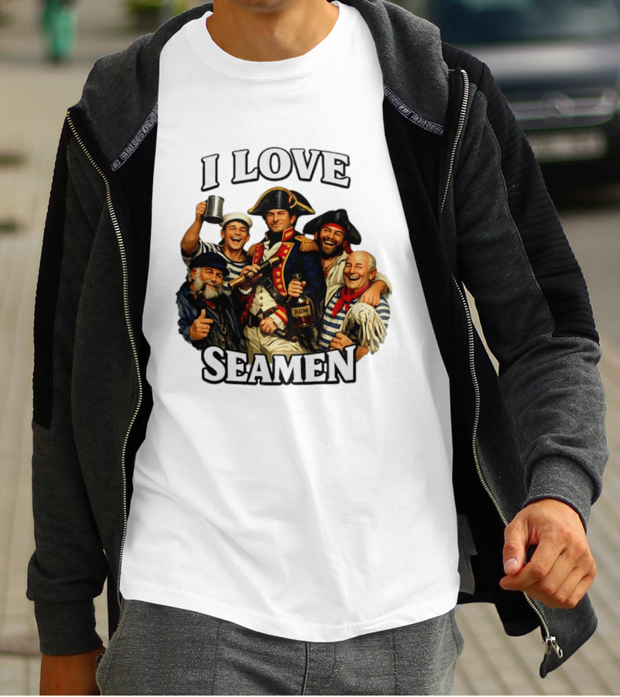 I Love Seamen Pirate Rum Crew Celebrating Together T-Shirt