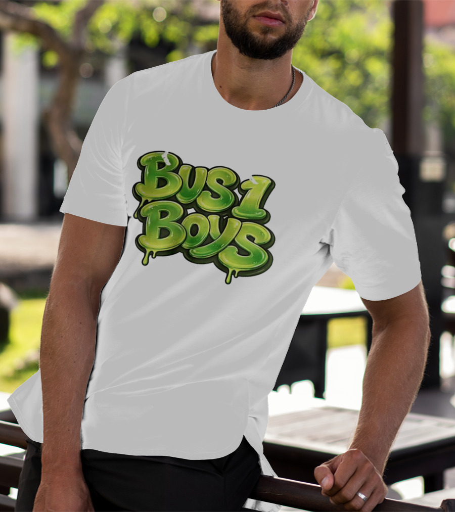 Bus 1 Boys Dripping Green Graffiti T-Shirt
