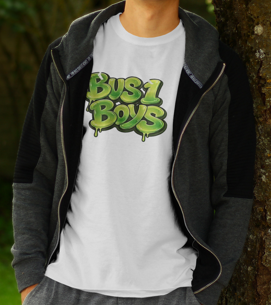 Bus 1 Boys Dripping Green Graffiti T-Shirt