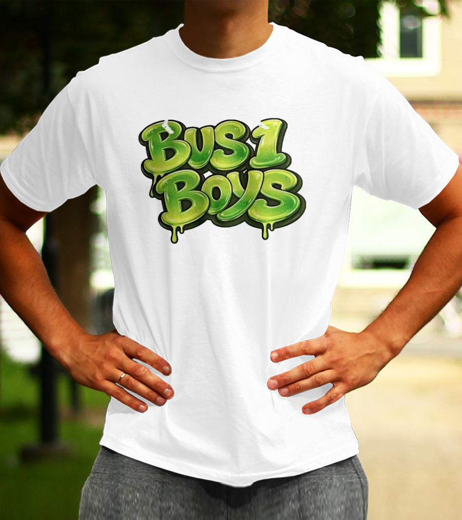 Bus 1 Boys Dripping Green Graffiti T-Shirt