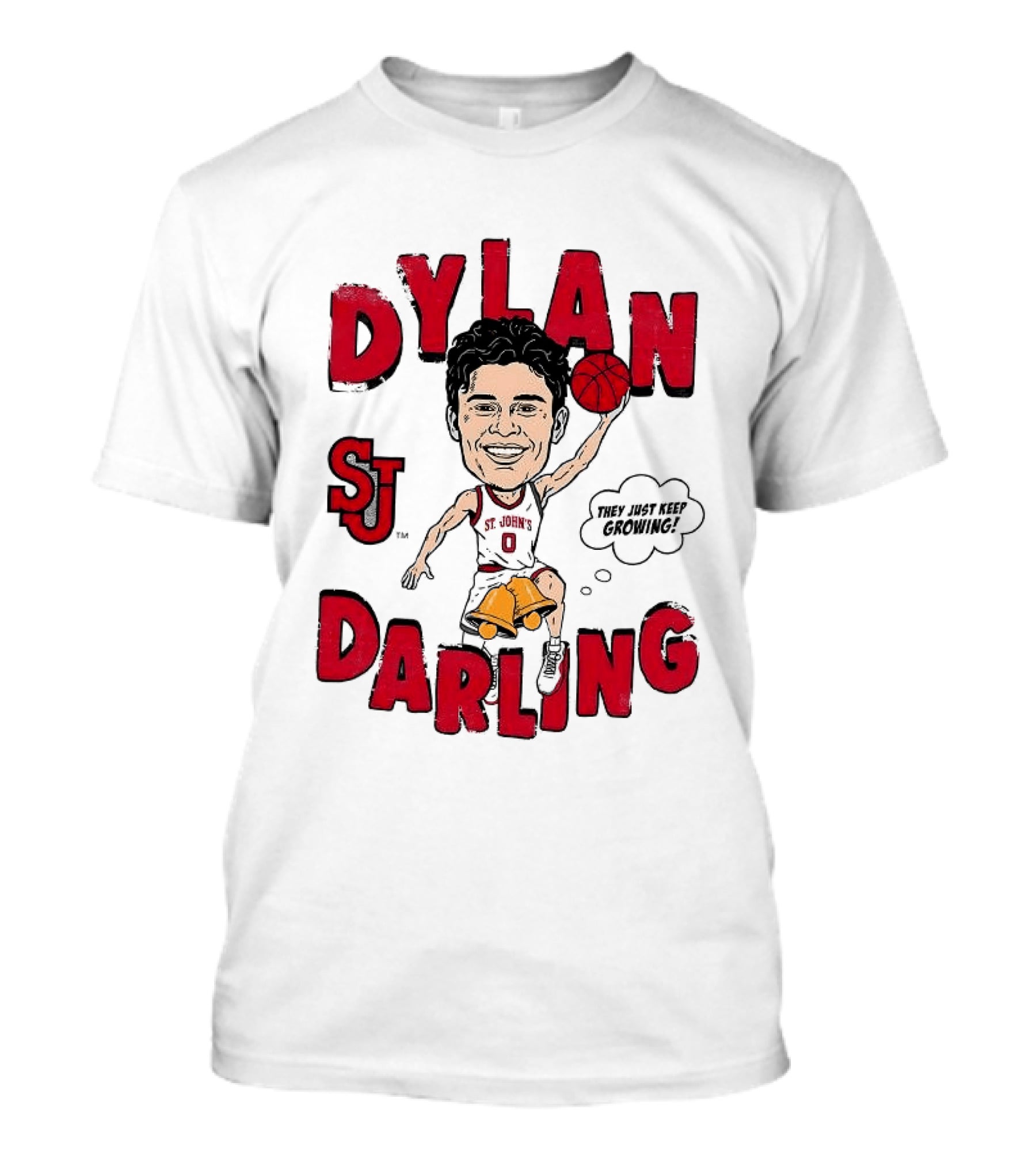 Dylan Darling St J Basketball Keep Growing Player Sketch T-Shirt