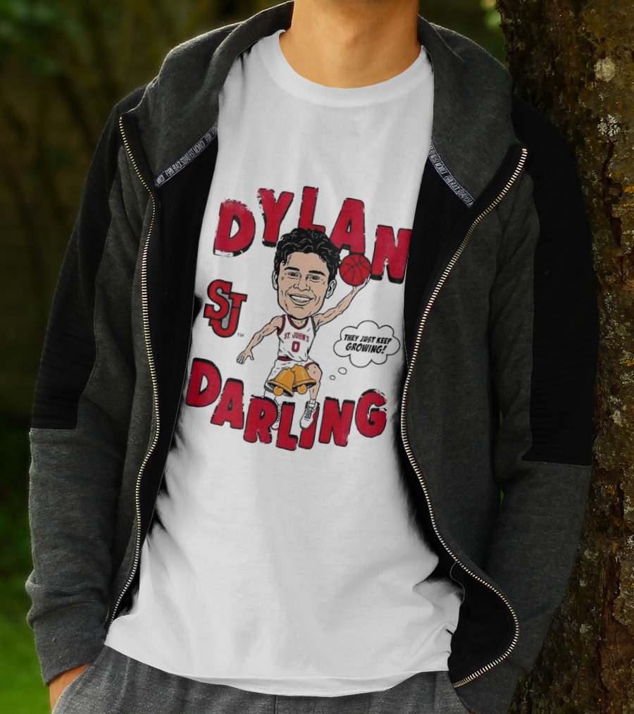 Dylan Darling St J Basketball Keep Growing Player Sketch T-Shirt