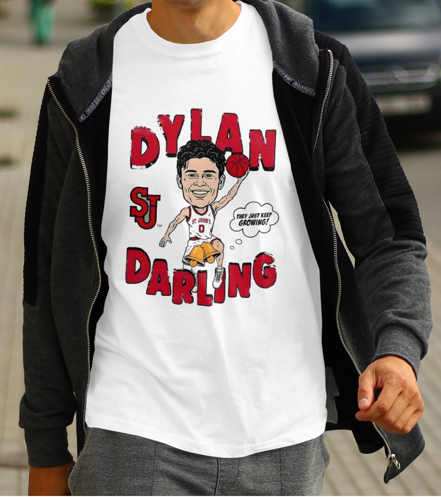 Dylan Darling St J Basketball Keep Growing Player Sketch T-Shirt