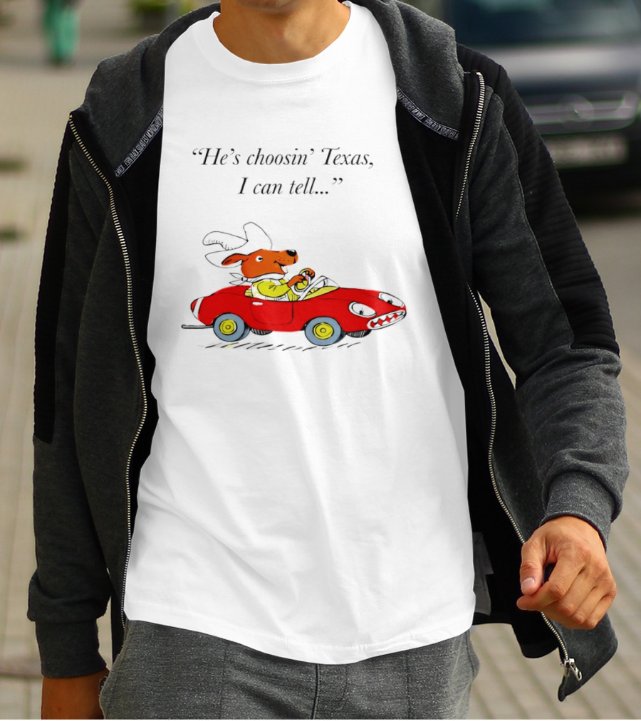 Richard Scarry Dingo He's Choosin' Texas I Can Tell Red Car T-Shirt