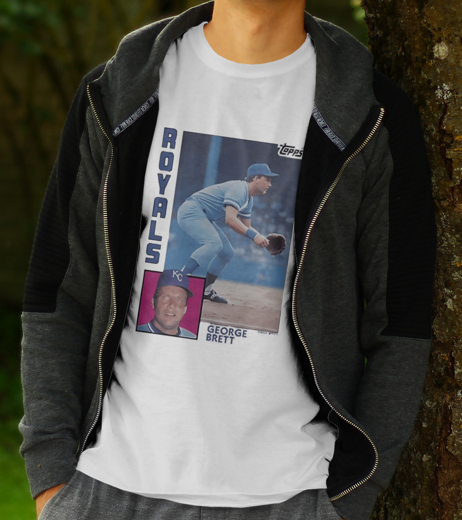 Kansas City Royals George Brett Topps 1984 Baseball Card T-Shirt
