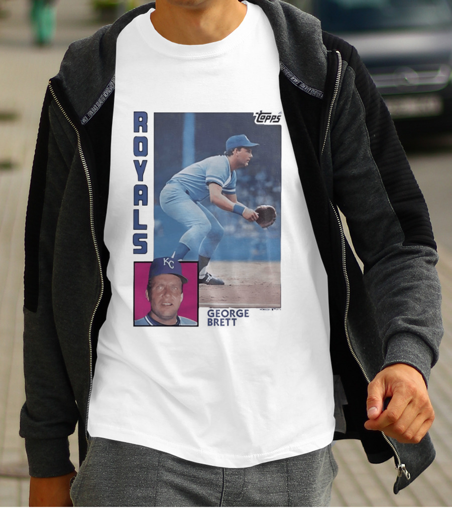 Kansas City Royals George Brett Topps 1984 Baseball Card T-Shirt