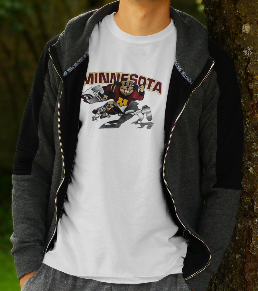 Minnesota Golden Gophers Mascot Bursting Through T-Shirt