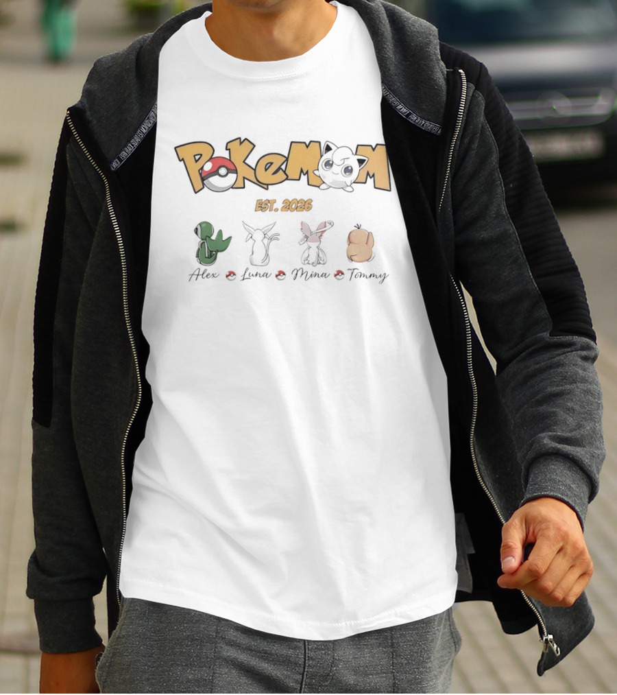 Pokémon PokeMom Est 2026 Alex Luna Mina Tommy T-Shirt