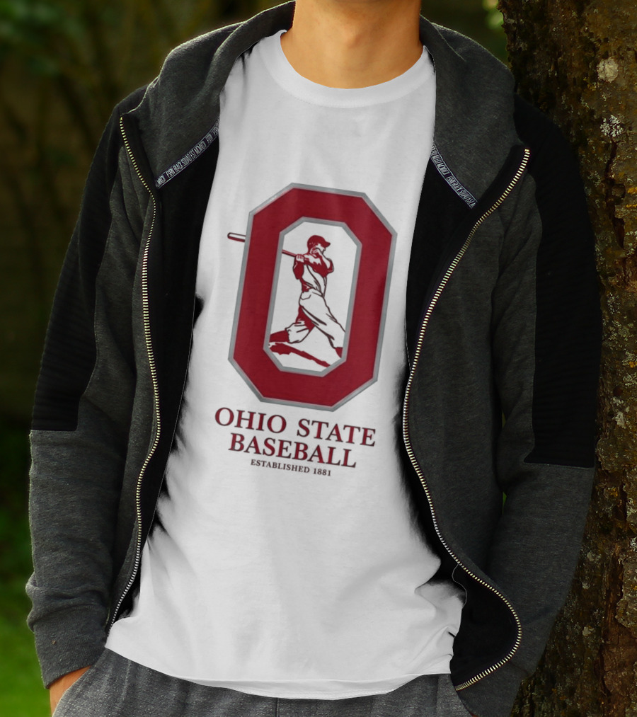 Ohio State Baseball Established 1881 Buckeyes Iconic "O" And Batter T-Shirt