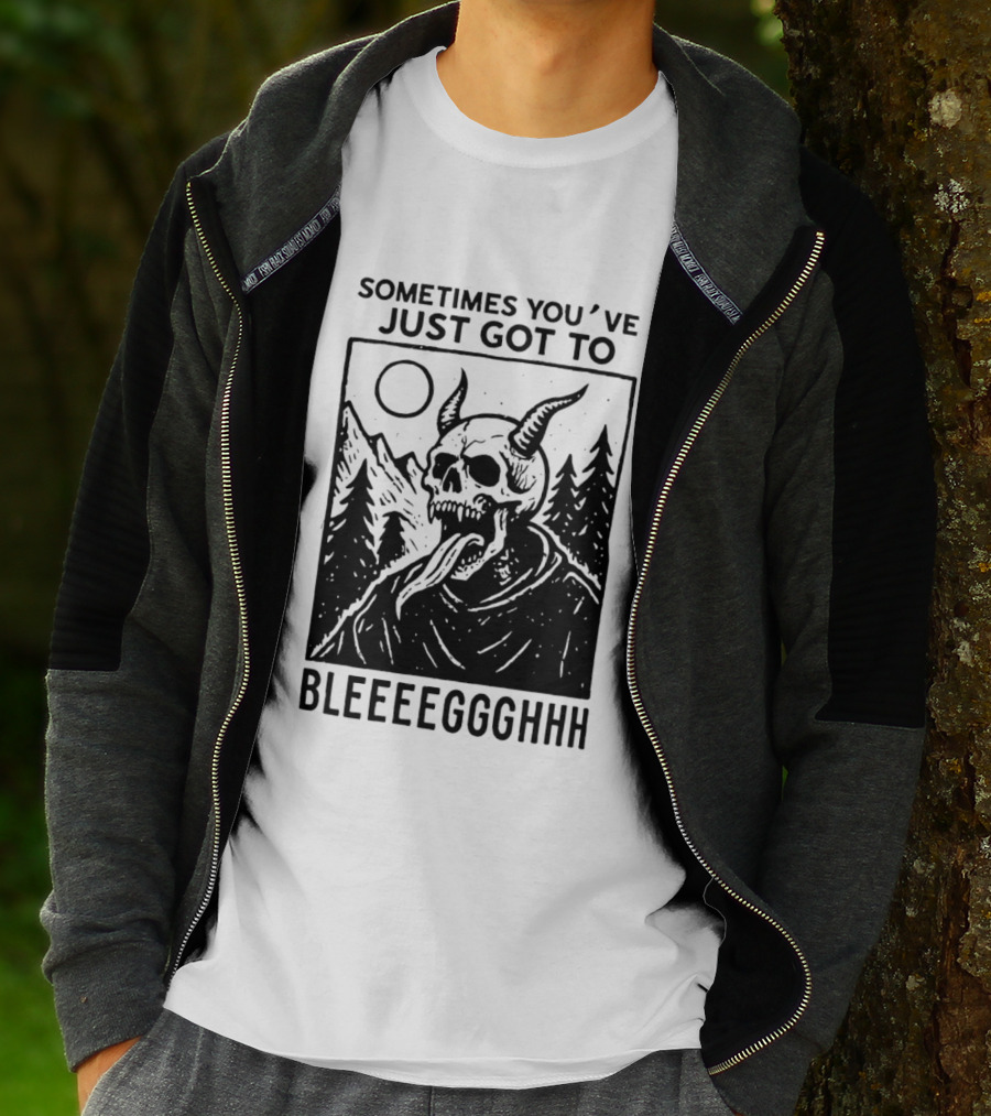 Sometimes You've Just Got To Bleeeegghhh Devil Skull Forest Scene T-Shirt