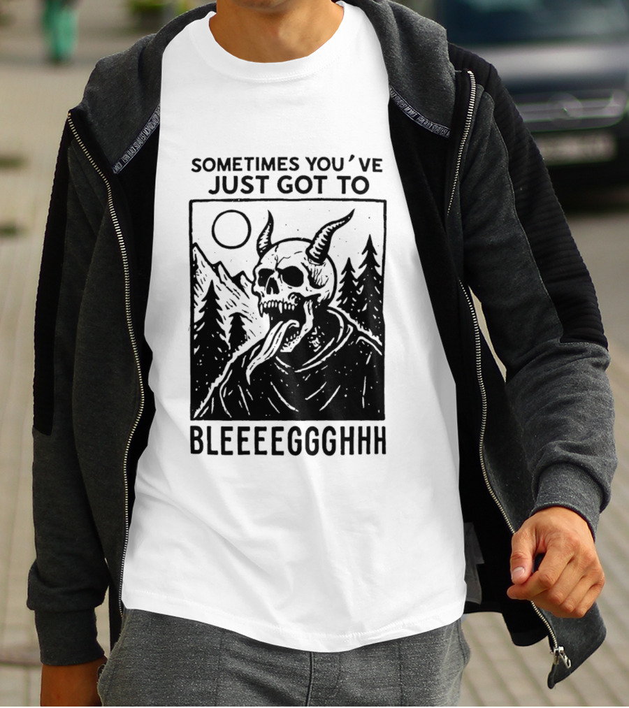 Sometimes You've Just Got To Bleeeegghhh Devil Skull Forest Scene T-Shirt
