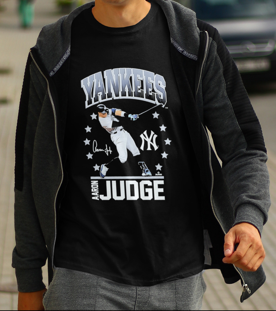 New York Yankees Aaron Judge Autograph Stars Yankee T-Shirt