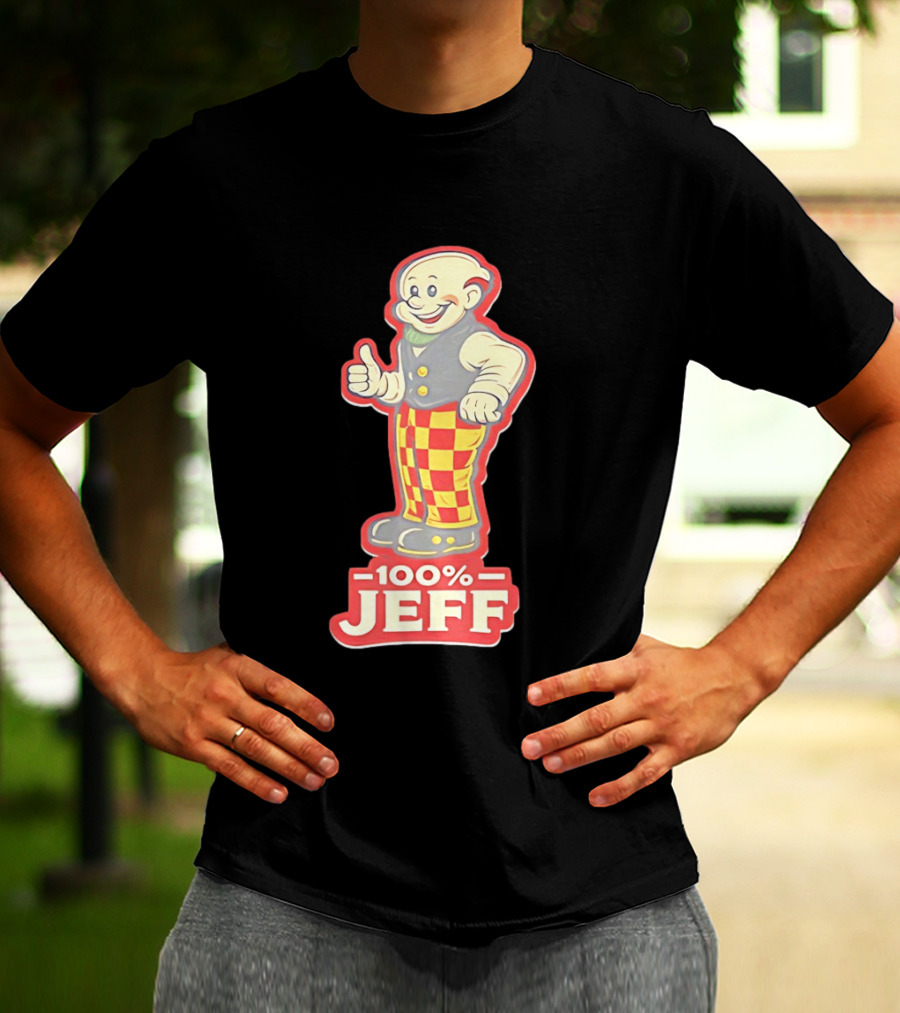 100 Percent Jeff Thumbs Up Character Checker Pants T-Shirt
