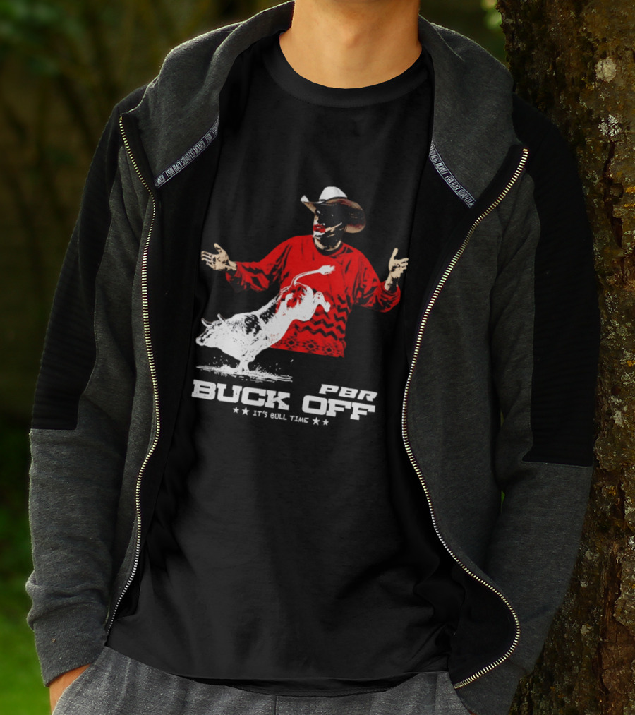PBR Flint Buck Off It's Bull Time Cowboy Hat Bull Rider Red Sweater T-Shirt