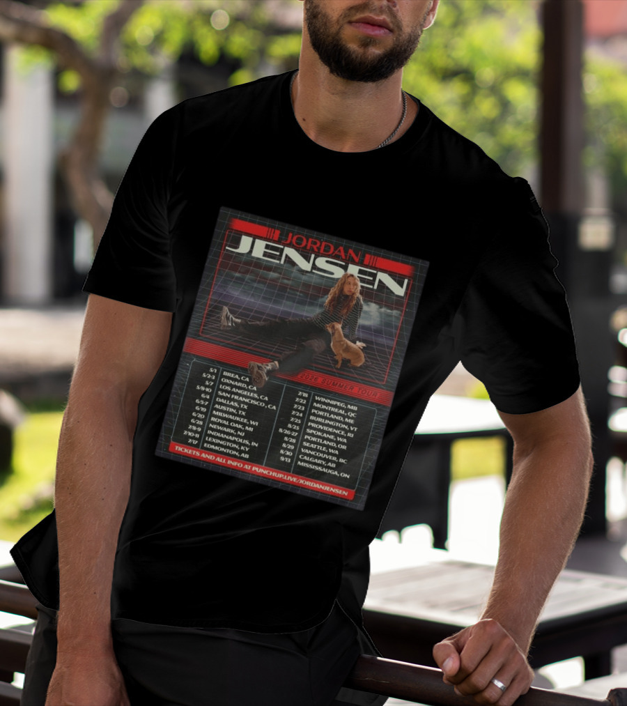 Jordan Jensen 2026 Summer Tour With Tour Dates And Locations T-Shirt