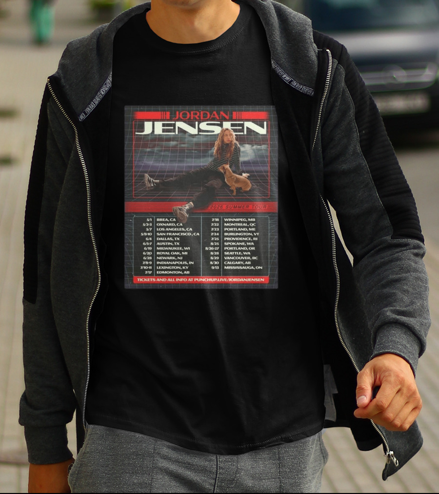 Jordan Jensen 2026 Summer Tour With Tour Dates And Locations T-Shirt