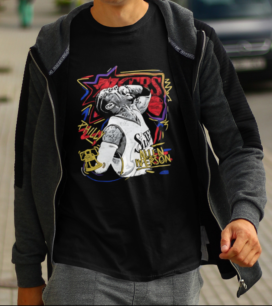 Porter Martone Allen Iverson 76ers Jersey Basketball Pop T-Shirt