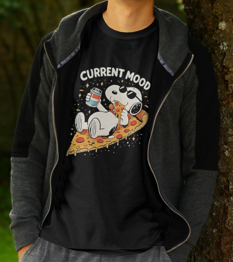 Current Mood Snoopy Relaxing Eating Pizza On A Slice T-Shirt