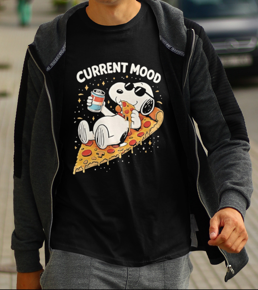 Current Mood Snoopy Relaxing Eating Pizza On A Slice T-Shirt