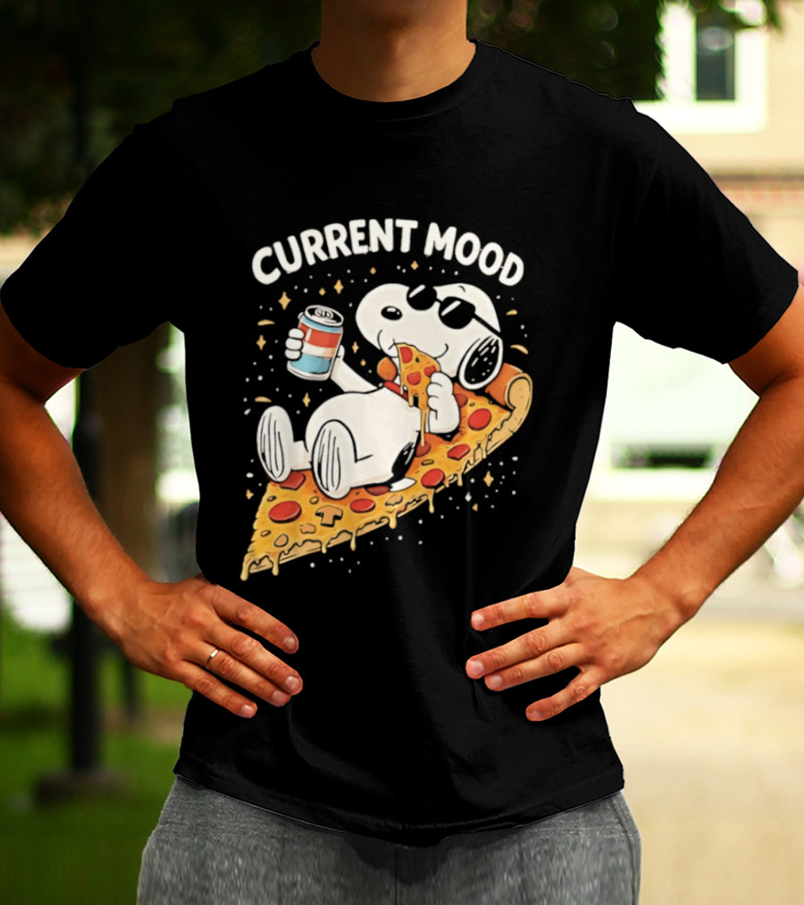 Current Mood Snoopy Relaxing Eating Pizza On A Slice T-Shirt
