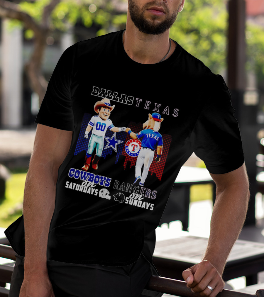 Dallas Texas Cowboys Rangers Skyline Texas Rangers T-Shirt