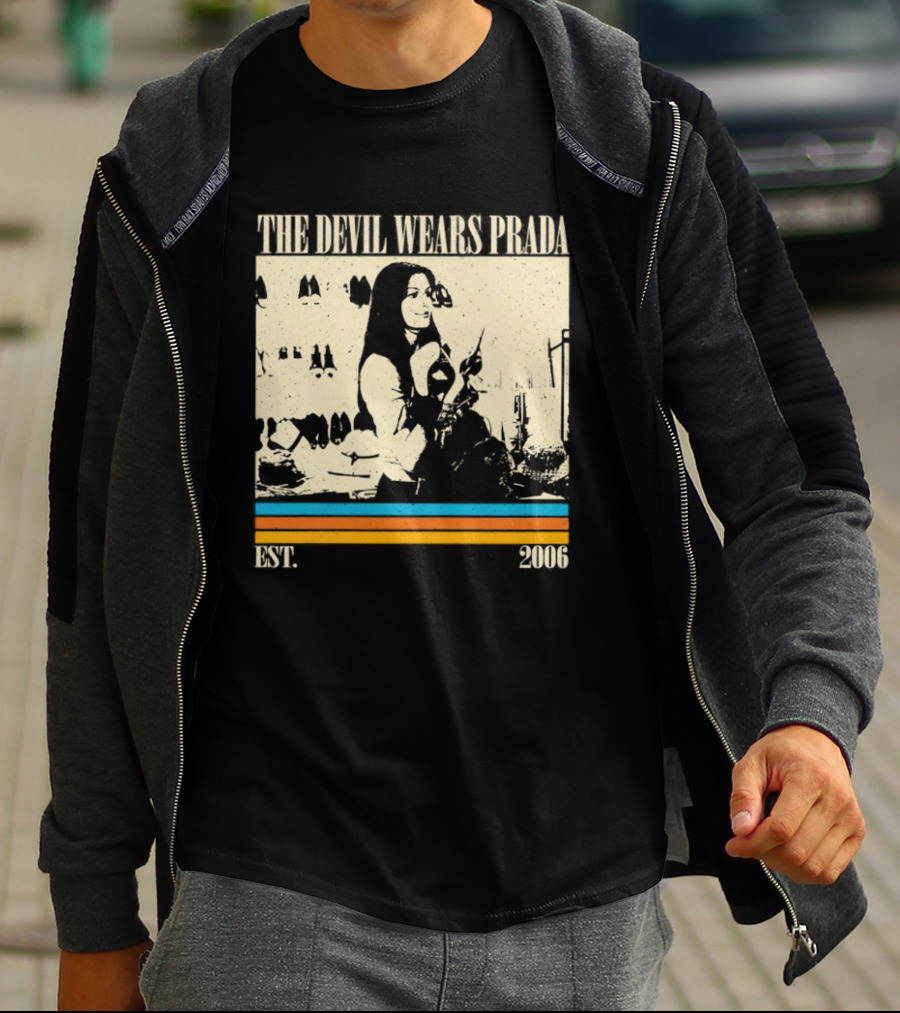 The Devil Wears Prada EST 2006 Vintage Style Retro Stripes T-Shirt