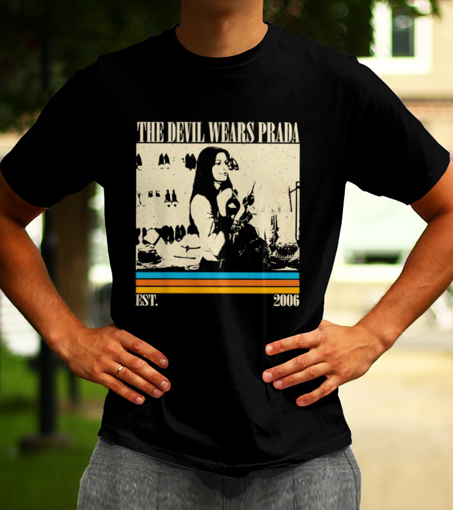 The Devil Wears Prada EST 2006 Vintage Style Retro Stripes T-Shirt