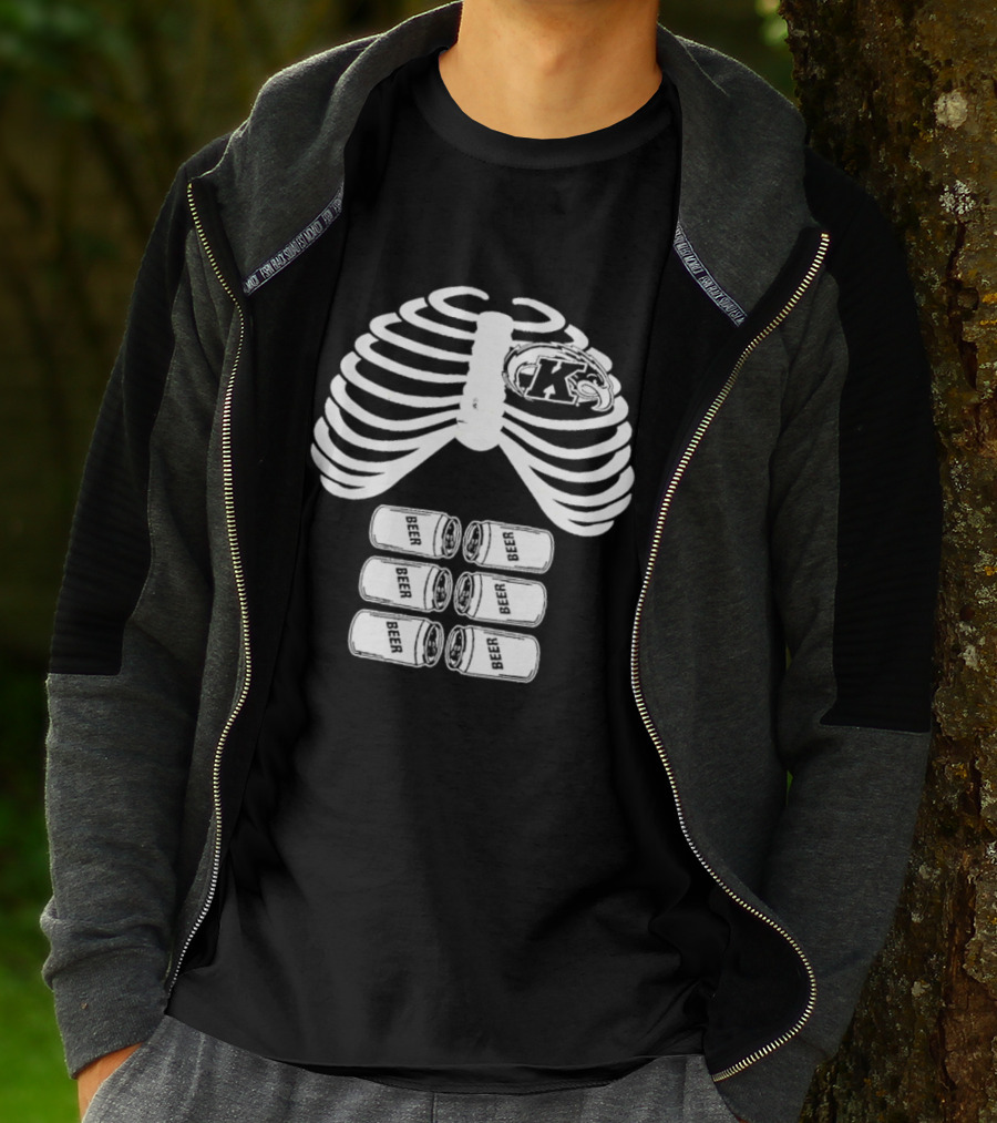 Kent State Senior Bar Crawl 2015 Skeleton Ribs Theme With K T-Shirt