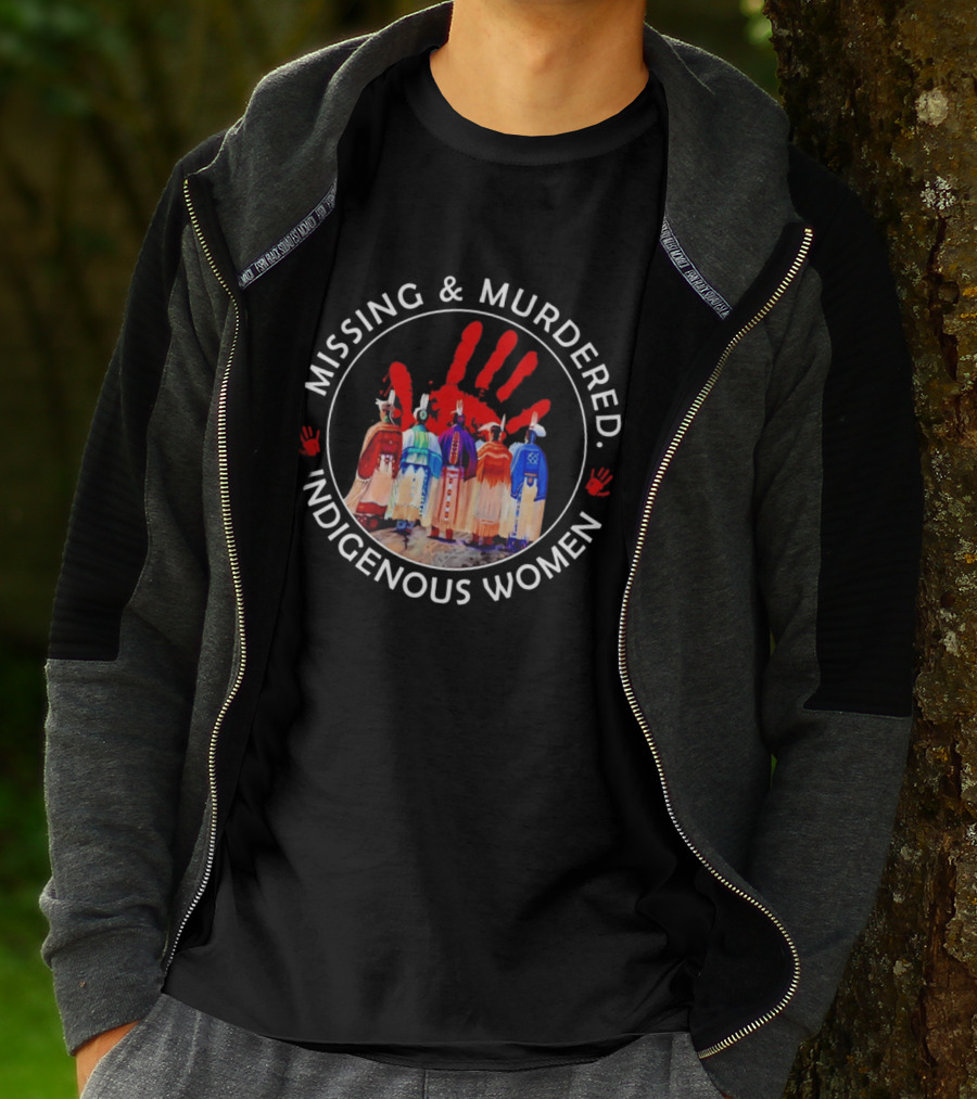 Missing And Murdered Indigenous Women Red Handprint Symbol MMIW Awareness T-Shirt