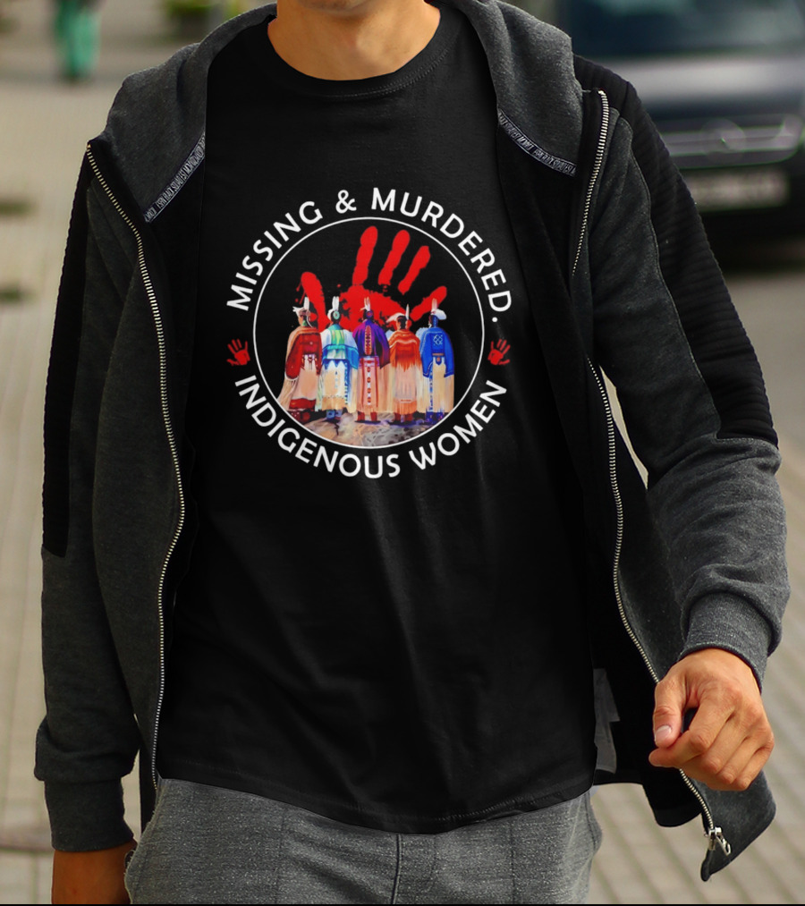 Missing And Murdered Indigenous Women Red Handprint Symbol MMIW Awareness T-Shirt