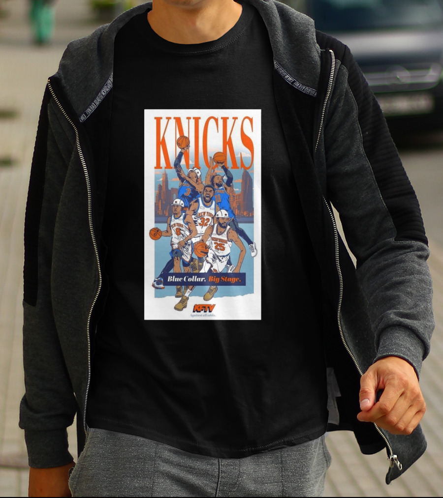 New York Knicks Blue Collar Big Stage Against All Odds Basketball Players T-Shirt
