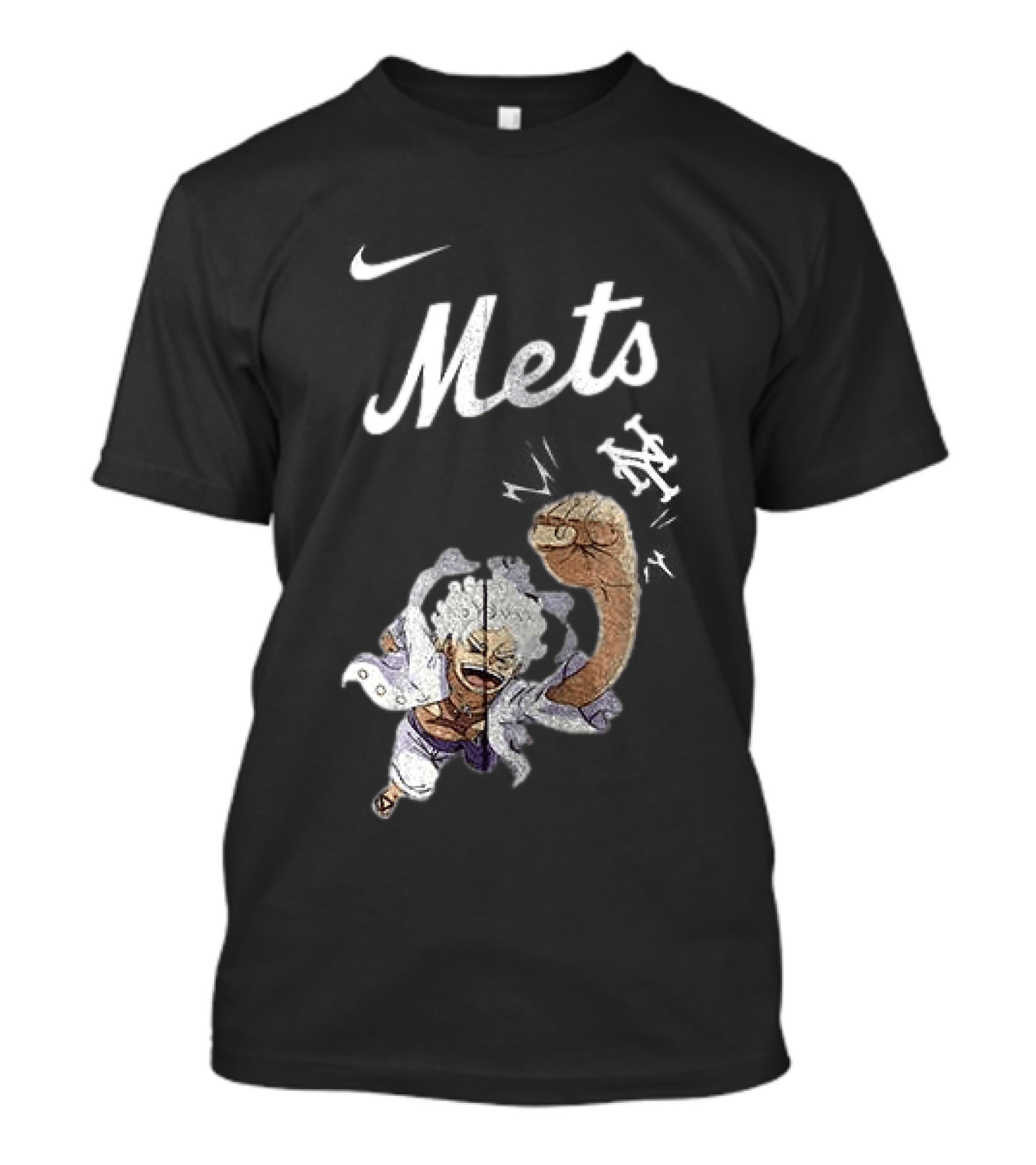 New York Mets X One Piece Luffy Nike Collaboration T-Shirt