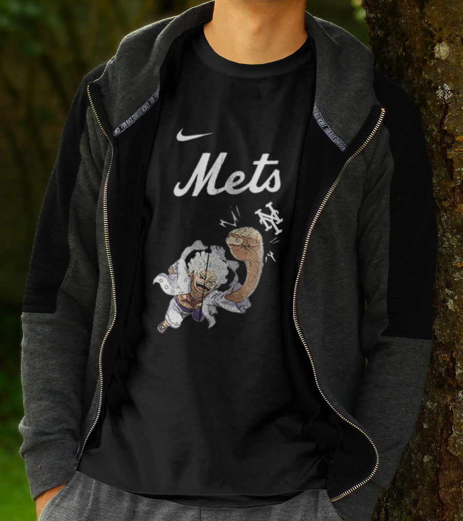 New York Mets X One Piece Luffy Nike Collaboration T-Shirt