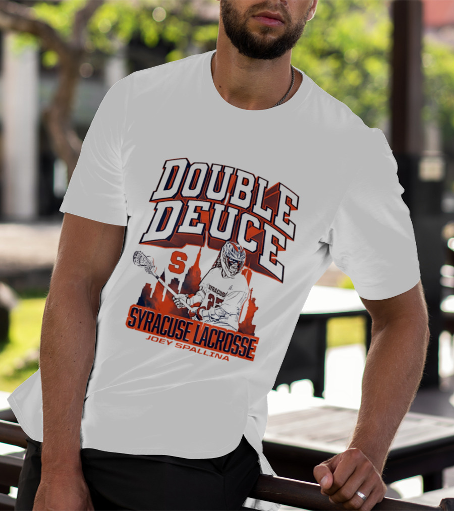 Double Deuce Syracuse Lacrosse Joey Spallina City Skyline T-Shirt
