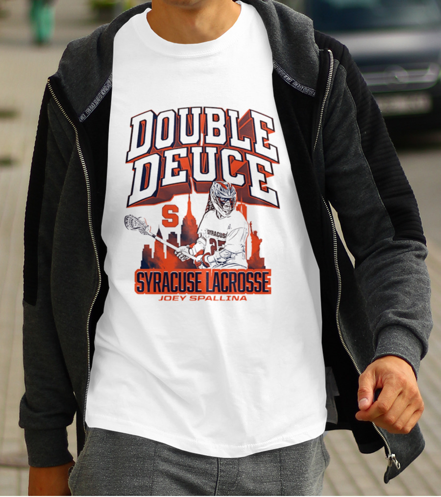 Double Deuce Syracuse Lacrosse Joey Spallina City Skyline T-Shirt