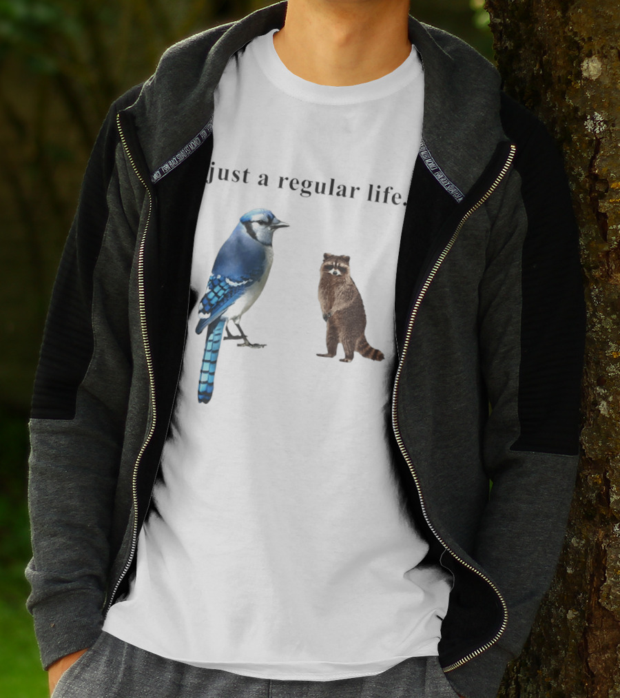 Just A Regular Life Raccoon And Bird Regular Show T-Shirt