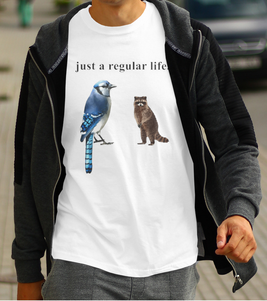 Just A Regular Life Raccoon And Bird Regular Show T-Shirt