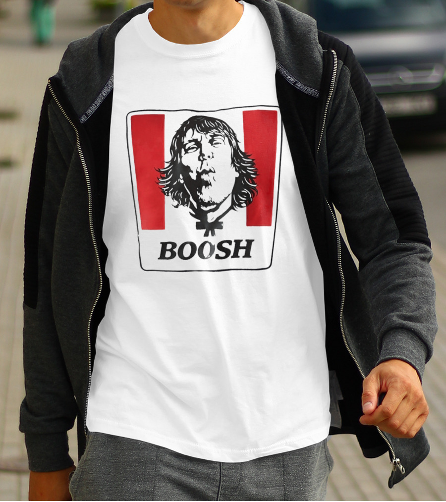 The Mighty Boosh Boosh Face Red Stripes T-Shirt