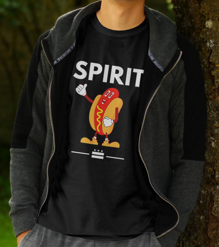 Spirit Hotdog Thumbs Up Cartoon T-Shirt