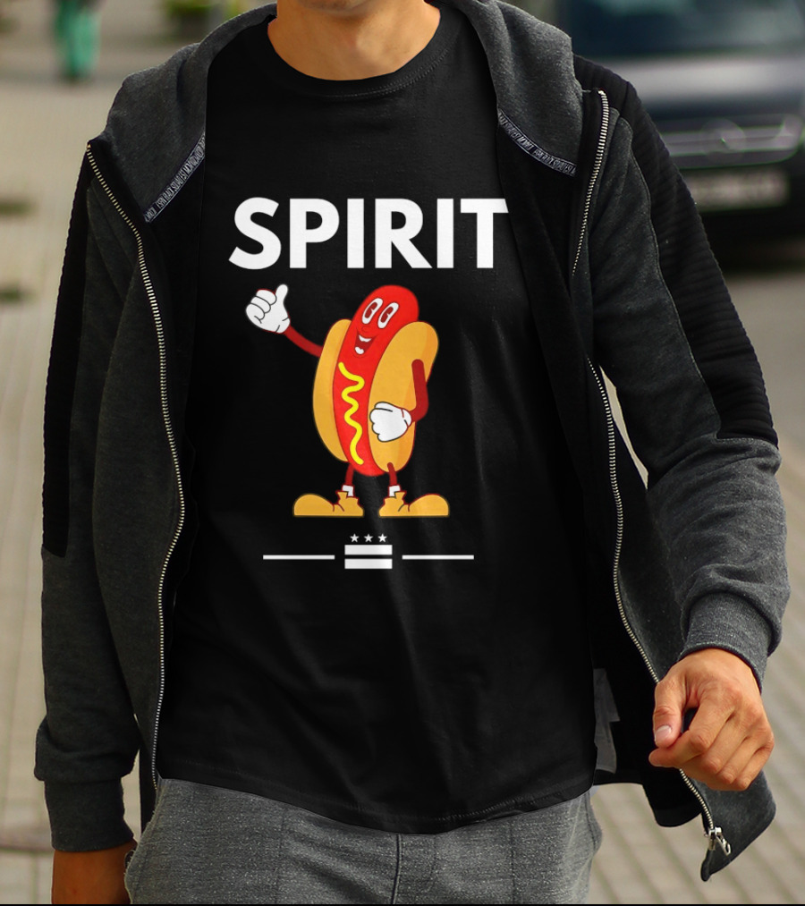 Spirit Hotdog Thumbs Up Cartoon T-Shirt