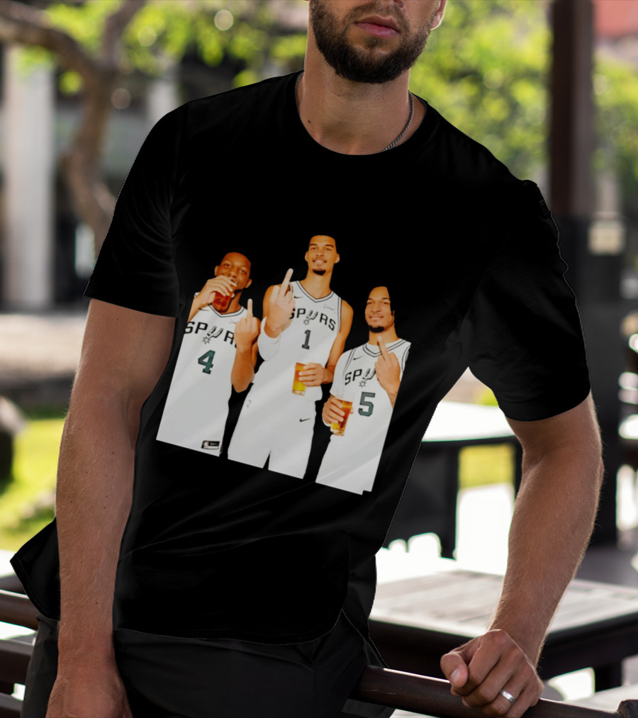 San Antonio Spurs Trinity Beers And Middle Finger Gesture T-Shirt