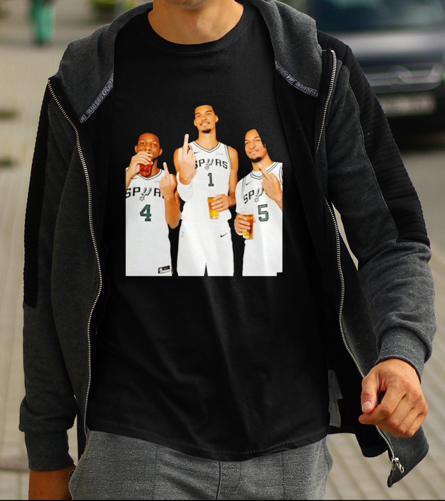 San Antonio Spurs Trinity Beers And Middle Finger Gesture T-Shirt