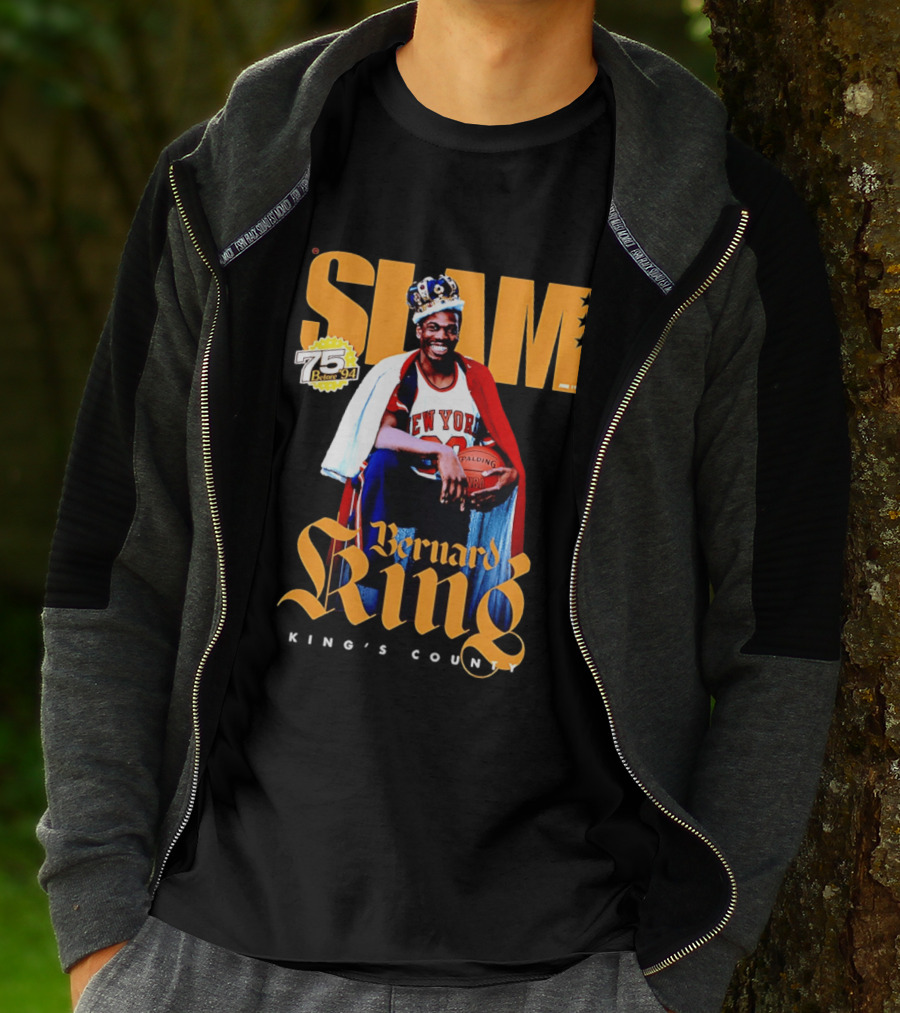 Bernard King New York Knicks Slam June 1995 King's County 75 Before 94 T-Shirt