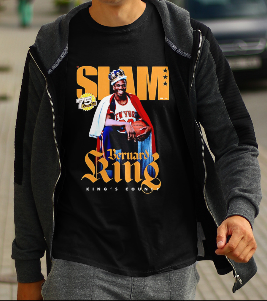 Bernard King New York Knicks Slam June 1995 King's County 75 Before 94 T-Shirt