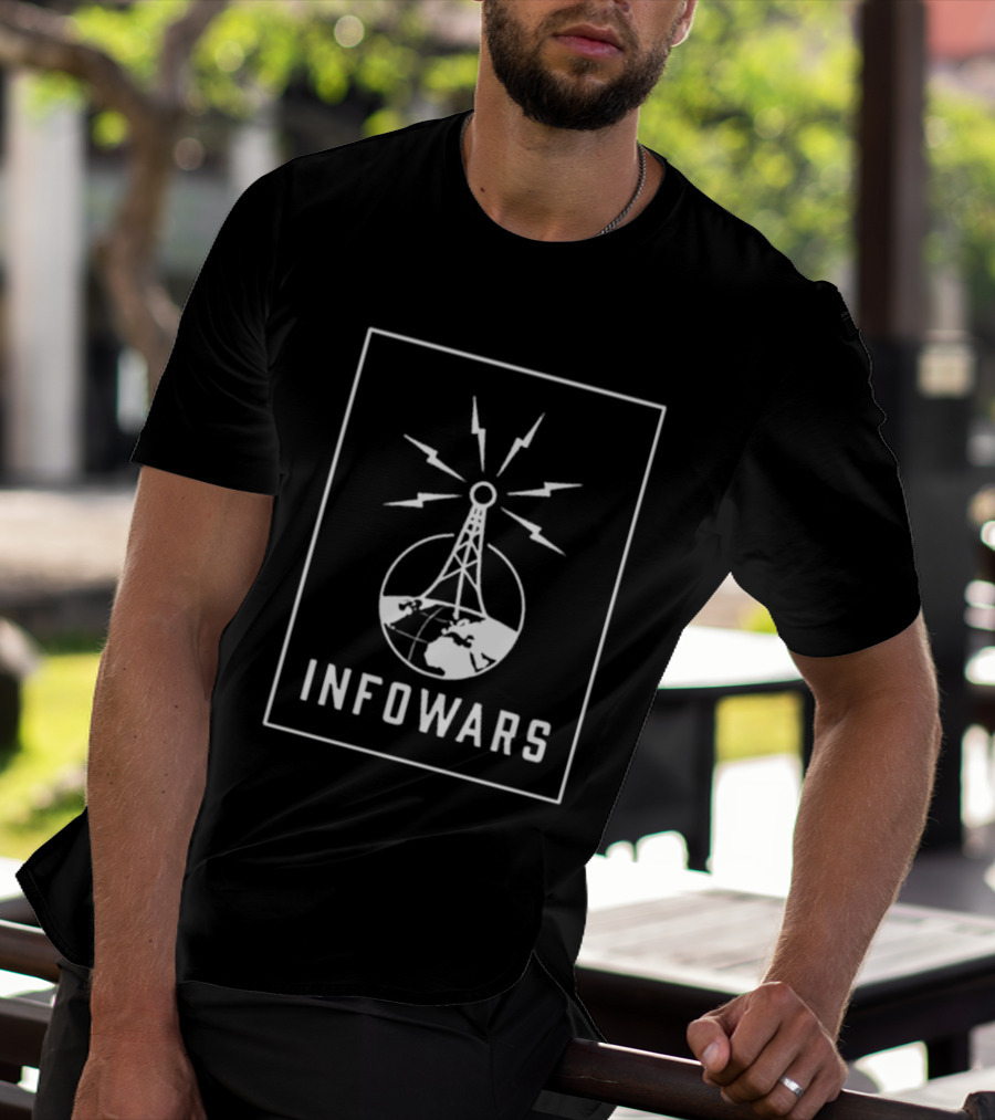 Infowars Global Broadcast Tower With Lightning T-Shirt
