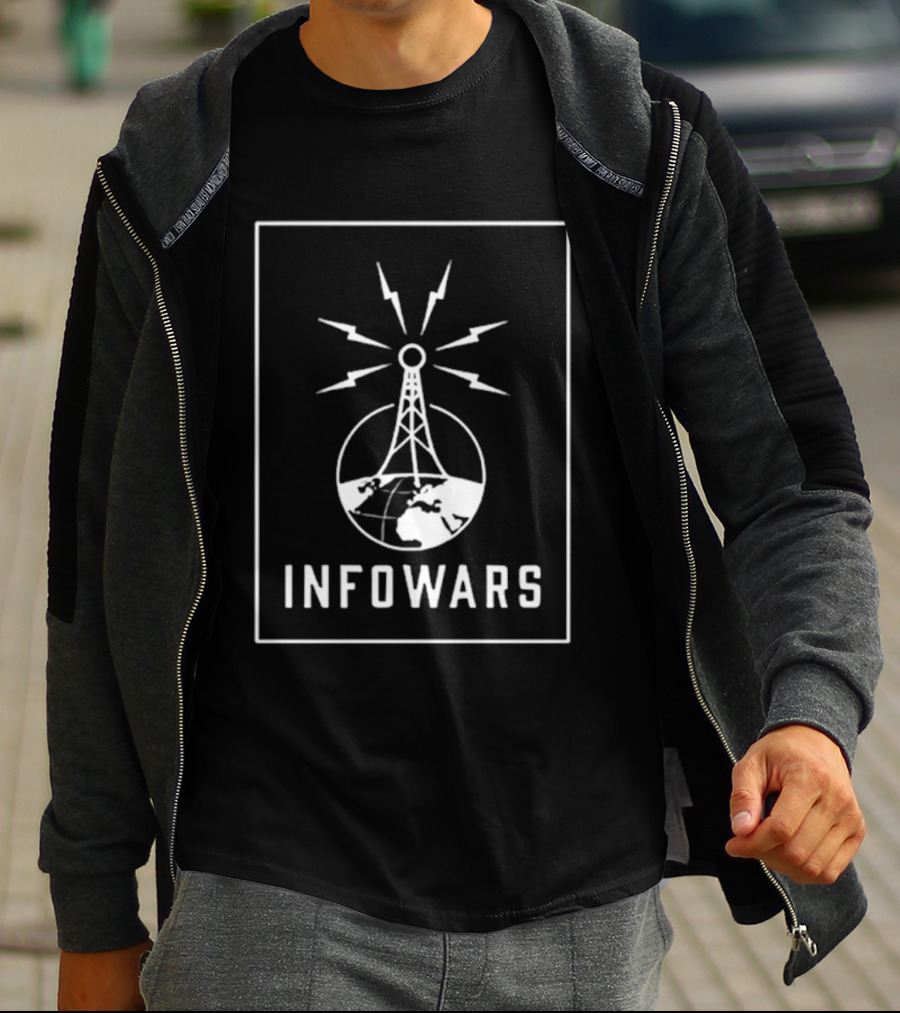 Infowars Global Broadcast Tower With Lightning T-Shirt