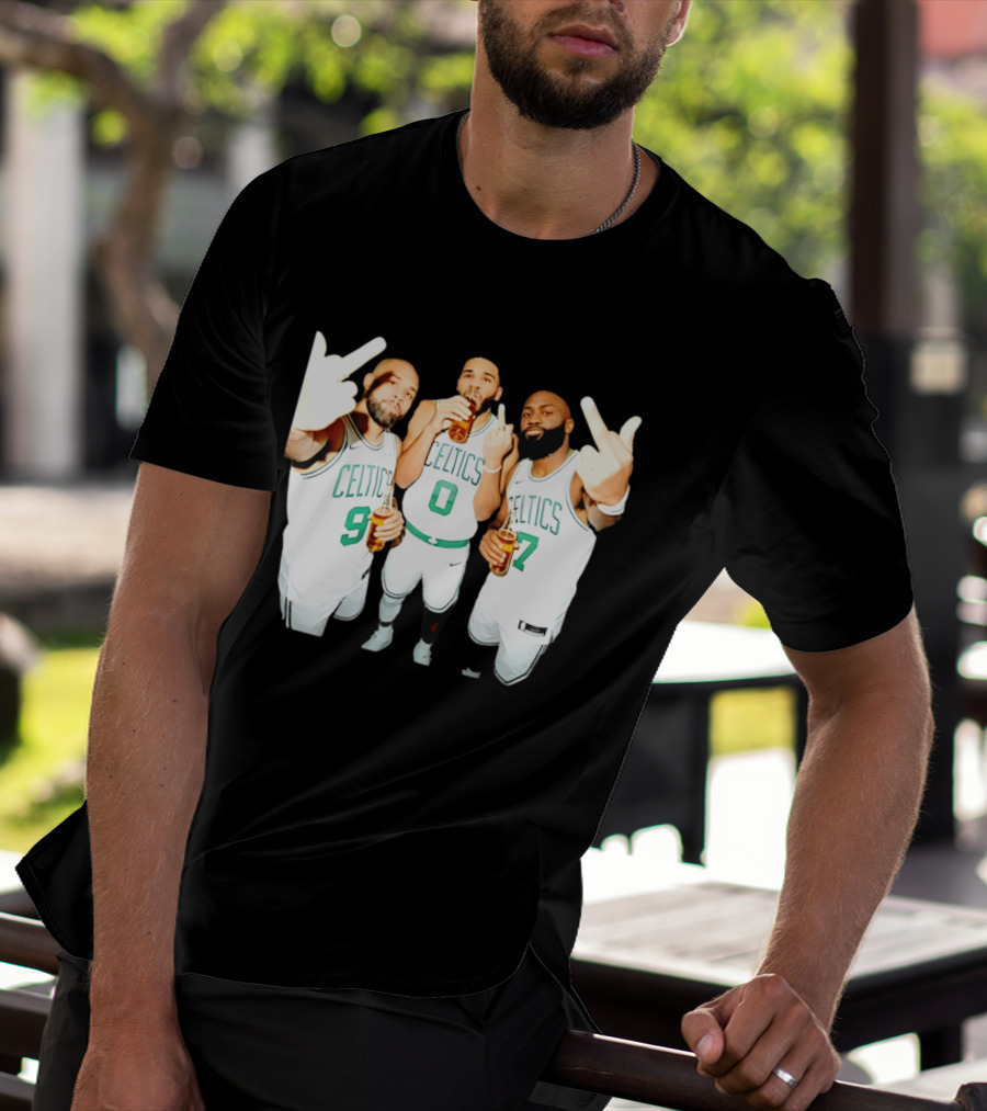 Boston Celtics Players Trinity Middle Finger Beers Humor T-Shirt